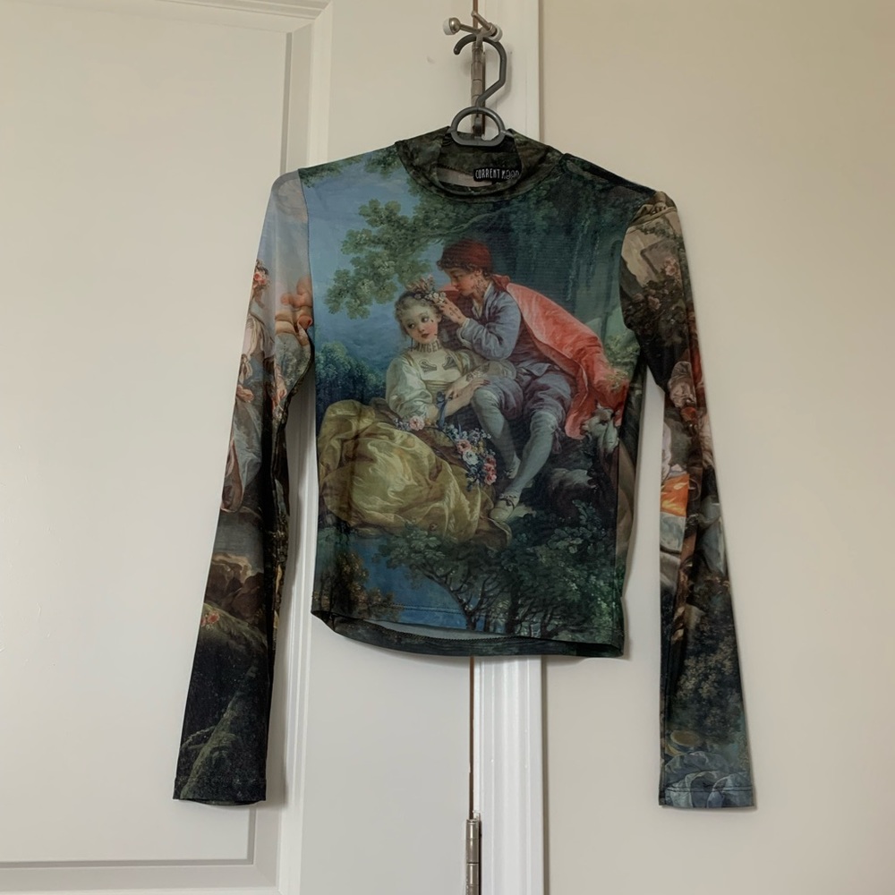 Dolls Kill grunge mesh long sleeve top. S